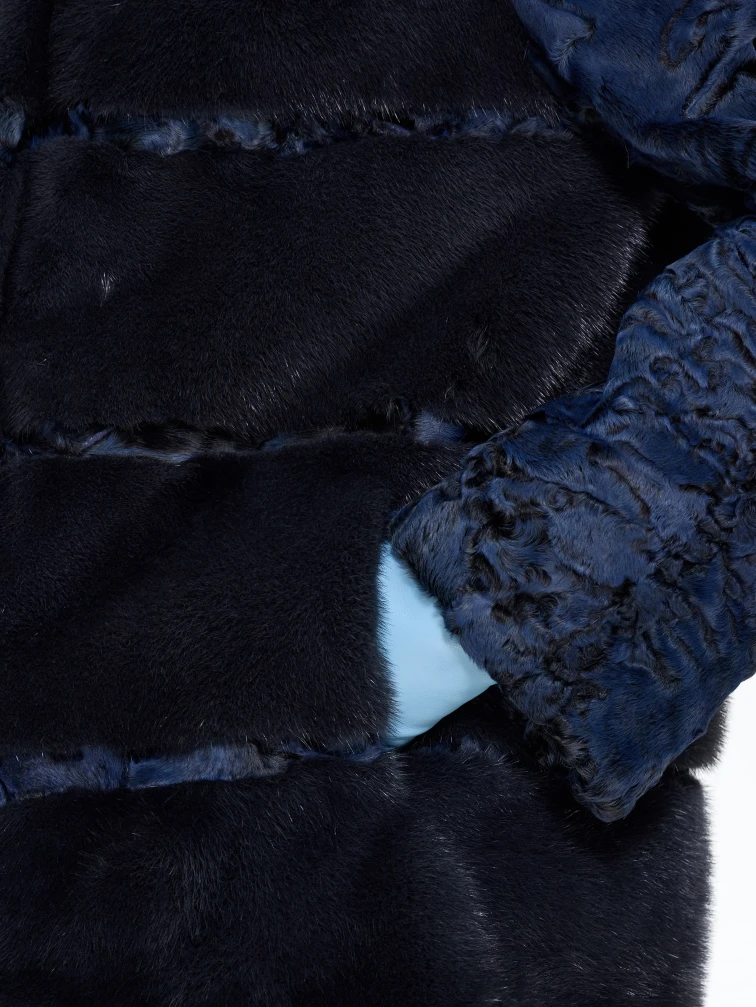 Женская шуба из меха норки София, синяя, размер 50, артикул 65580-2