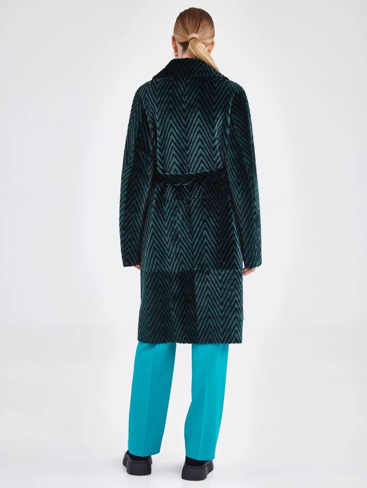 Двусторонняя женская дубленка премиум класса 2019, зеленая, размер 48, артикул 61200-6