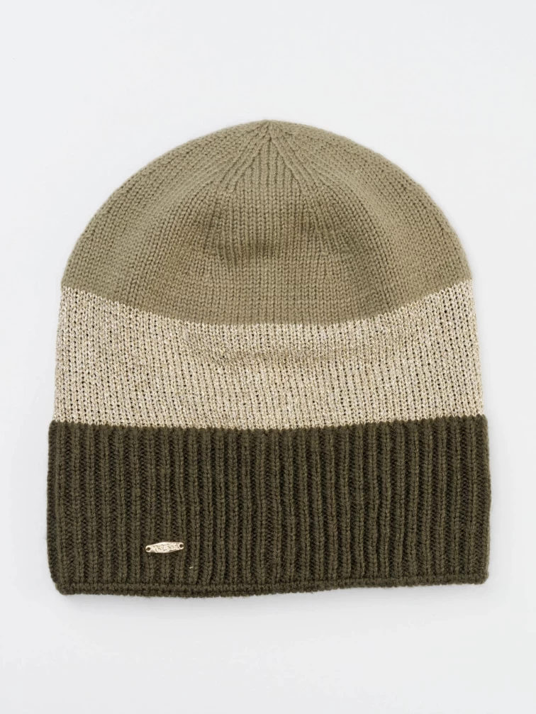 Шапка шерстяная женская ORIANА, хаки, размер 58, артикул 51200-0