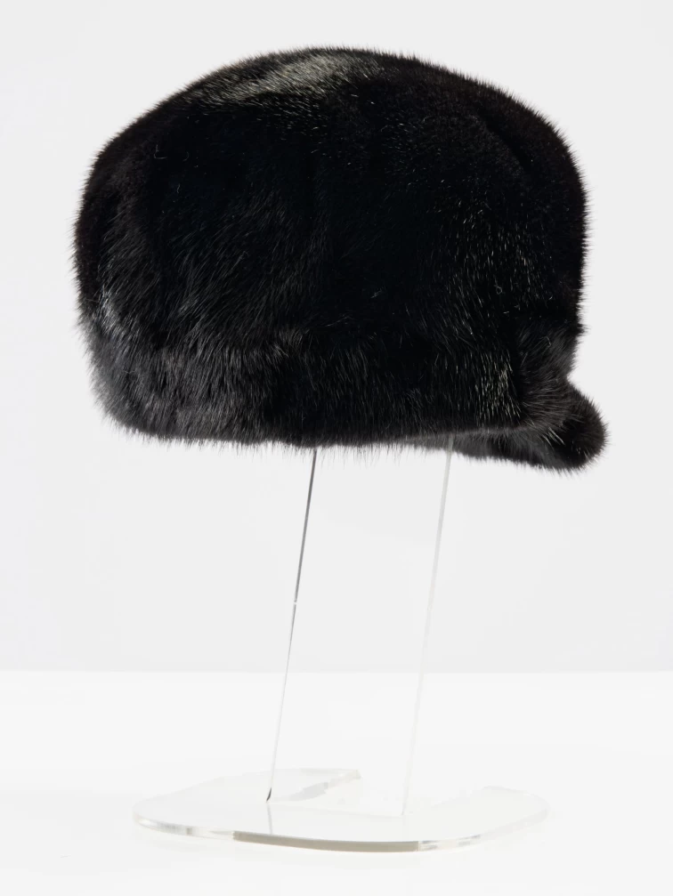 Головной убор из меха норки женский Студентка, черный, размер 58, артикул 50910-1