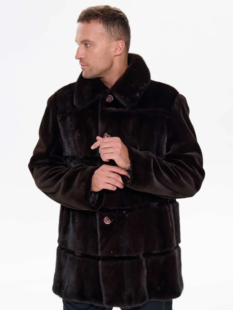 Шуба мужская из меха норки REGAL RRM-506, коричневая, размер 56, артикул 34550-7