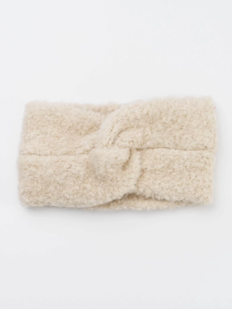 Головной убор шерстяной повязка женская ZIMA, белый, размер 58, артикул 51150-0