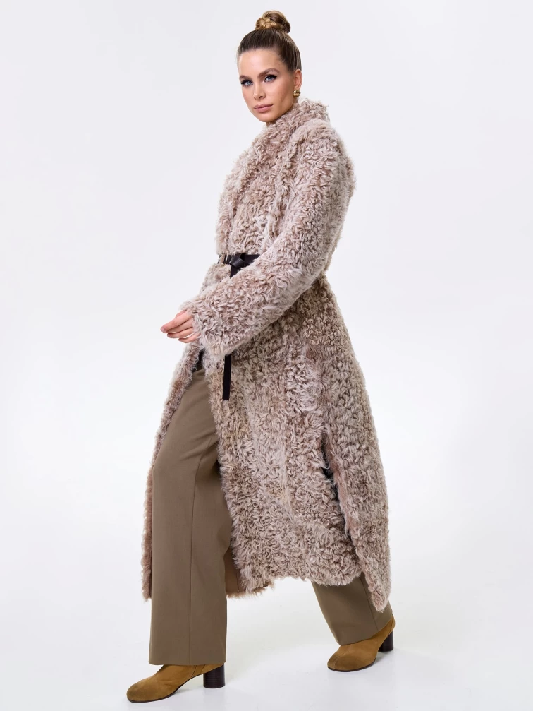 Женское пальто из натуральной овчины тиградо премиум класса 2023, бежевое, размер 44, артикул 64560-2