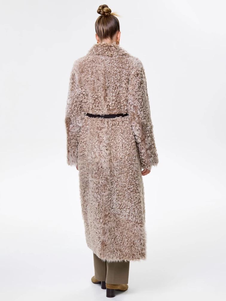 Женское пальто из натуральной овчины тиградо премиум класса 2023, бежевое, размер 44, артикул 64560-7