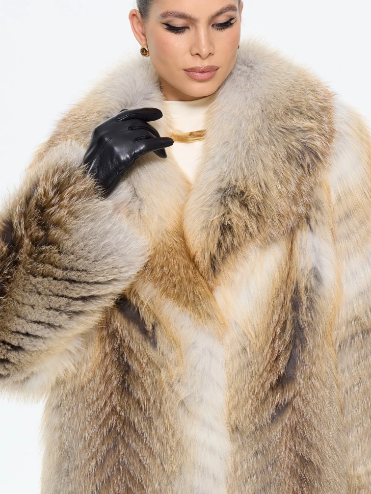 Женская короткая шуба из меха лиса М550, рыжая, размер 46, артикул 65300-4