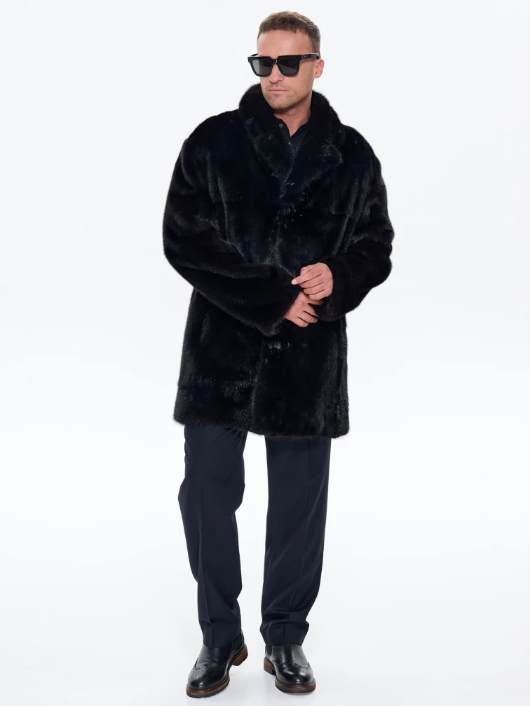 Норковая мужская шуба UNIFUR 7904Р, черная, размер 54, артикул 34520-1