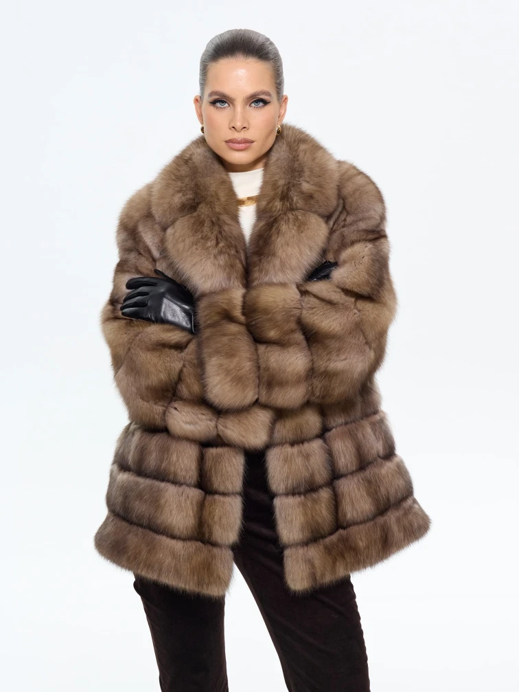 Женская шуба из меха соболя Л611-354, натуральная, размер 50, артикул 64930-4