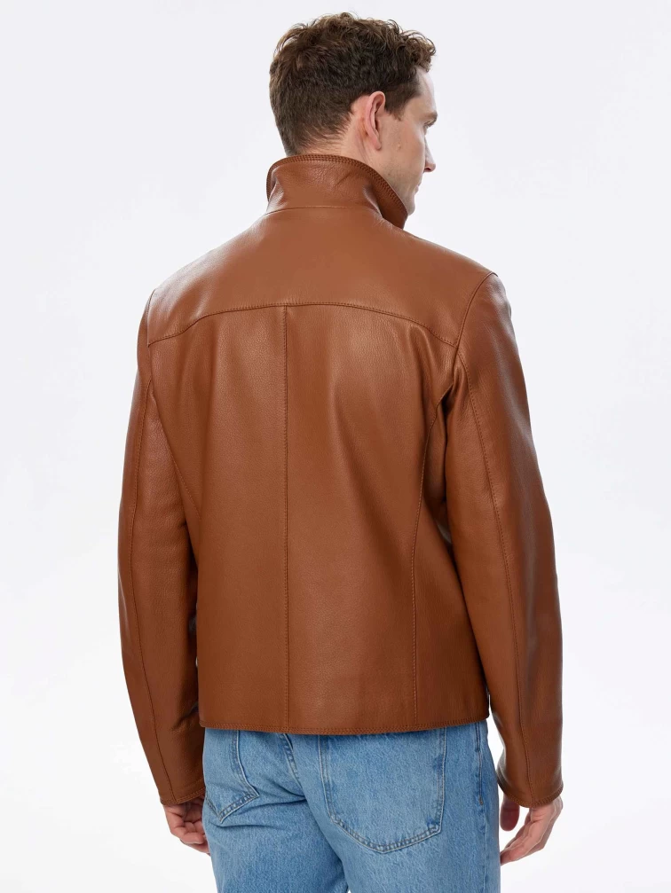 Короткая кожаная куртка премиум класса для мужчин 2010-9, виски, размер 50, артикул 29710-5