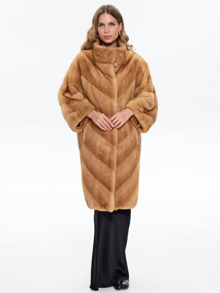 Женская шуба из меха норки BRASCHI MLD 001, рыжая, размер 42, артикул 34390-1