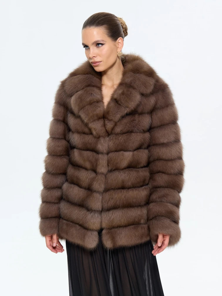 Женская шуба из меха куницы Л511-389, натуральная, размер 48, артикул 64890-7