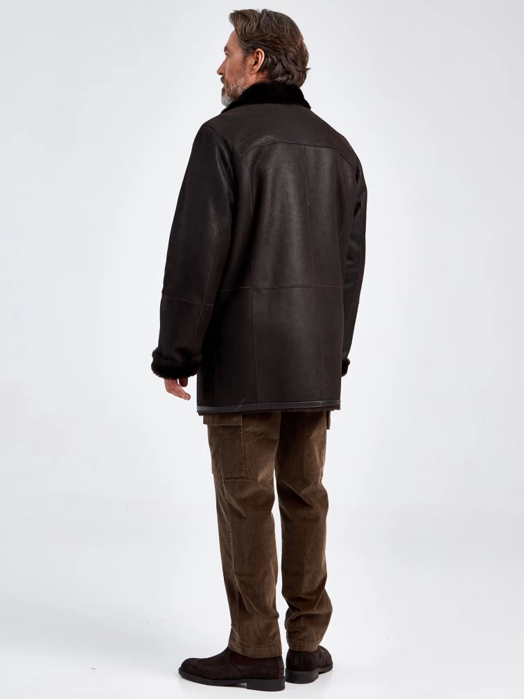 Мужская классическая дубленка 405, коричневая, размер 46, артикул 70671-2