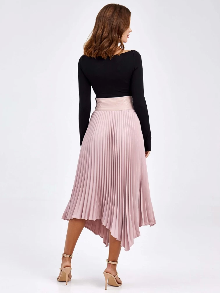 Женские кожаная юбка из экокожи 4820775, пудровая, размер 44, артикул 85830-7