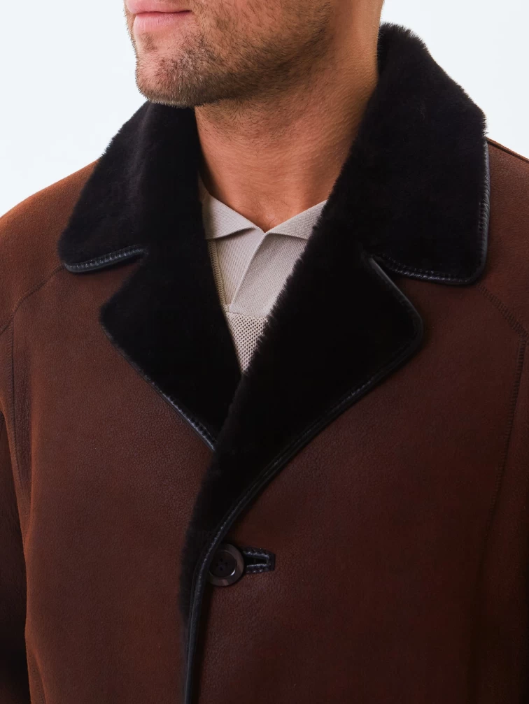 Классическая мужская дубленка 135, виски, размер 48, артикул 70720-3