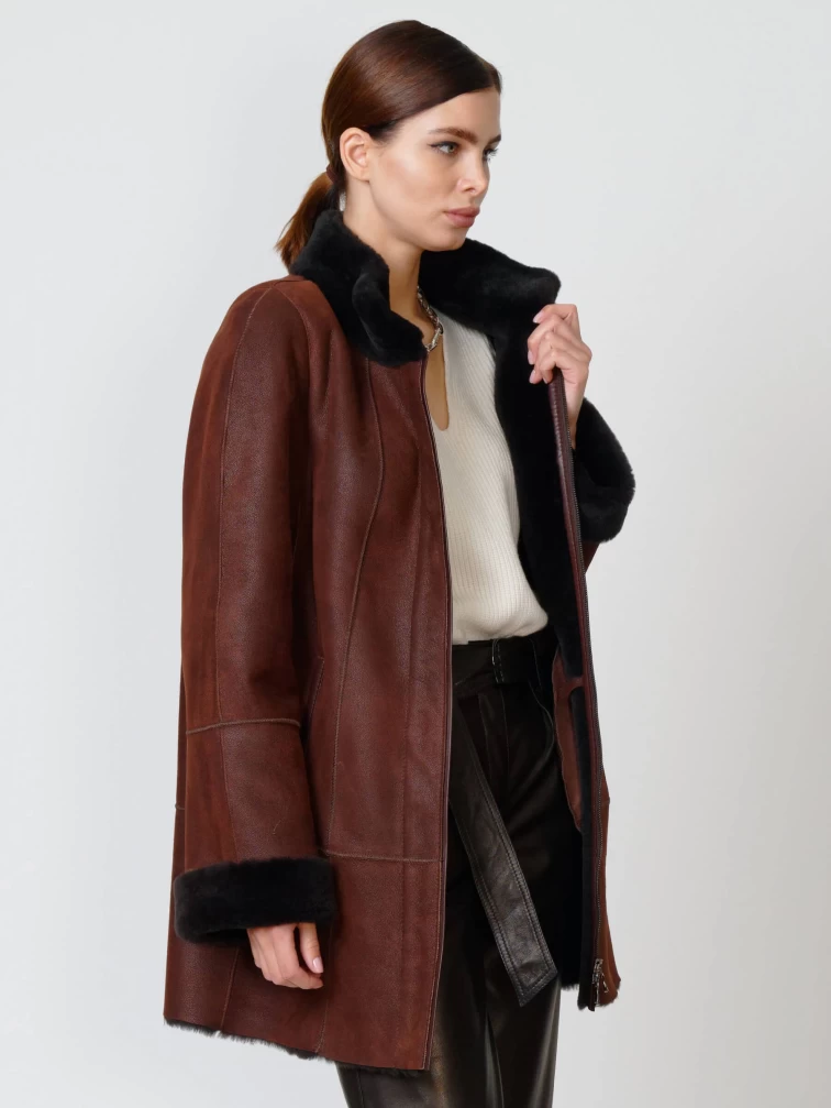 Зимний комплект женский: Дубленка 267 + Брюки 05, виски/черный, р. 44, арт. 111290-4