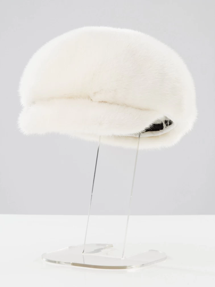 Головной убор из меха норки женский Фуражка, белый, размер 59, артикул 50850-0