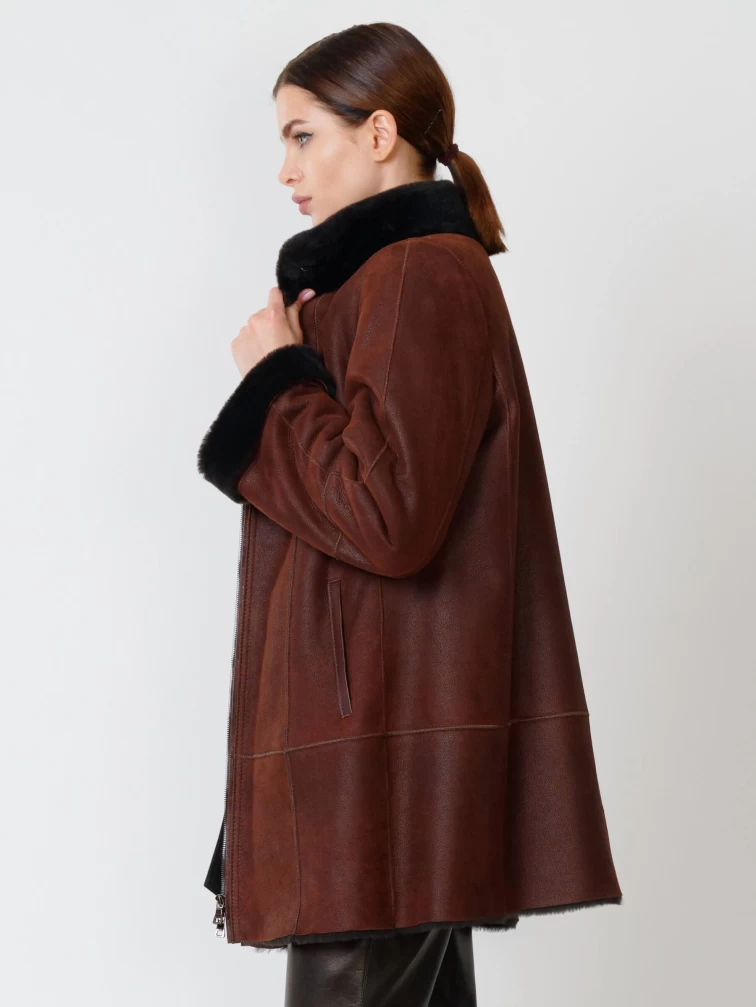 Зимний комплект женский: Дубленка 267 + Брюки 05, виски/черный, р. 44, арт. 111290-2