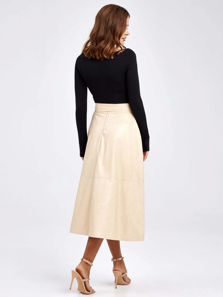 Женские кожаная юбка из экокожи 4820752, молочная, размер 46, артикул 85800-7
