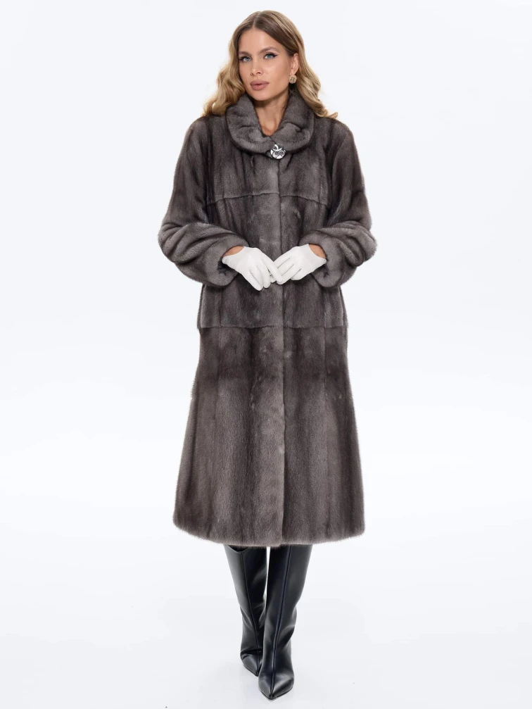 Шуба из меха норки MAKIS ROUSSOULIS ROTER-Z, серая, размер 46, артикул 34490-1