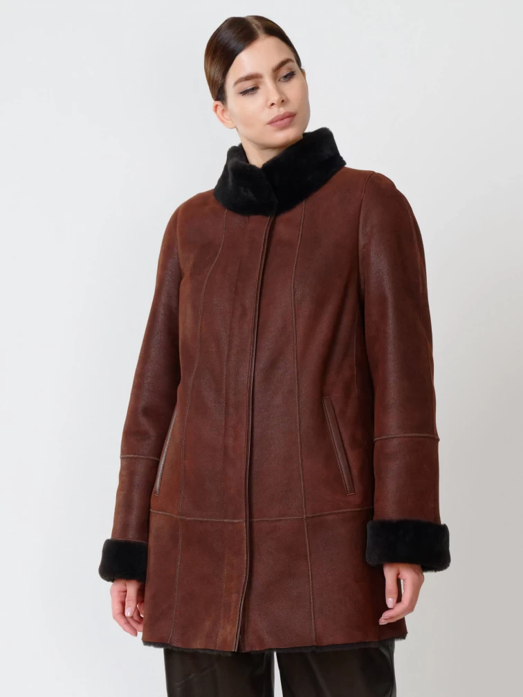 Зимний комплект женский: Дубленка 267 + Брюки 05, виски/черный, р. 44, арт. 111290-5