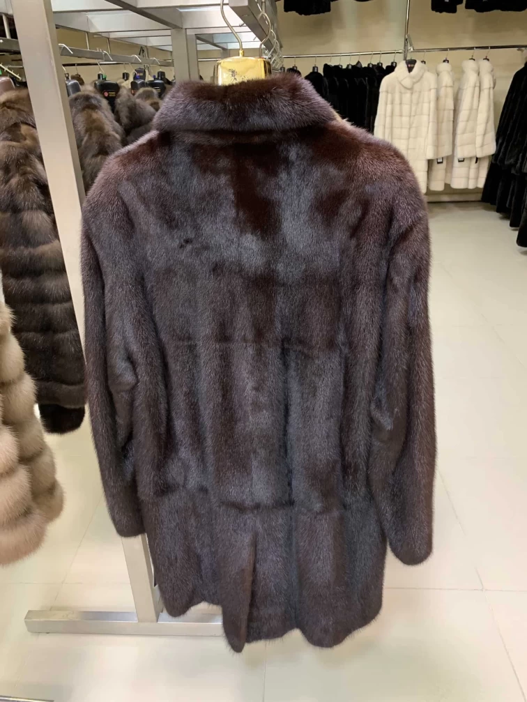 Норковая мужская шуба UNIFUR 7904SR, черная, размер 54, артикул 34530-1