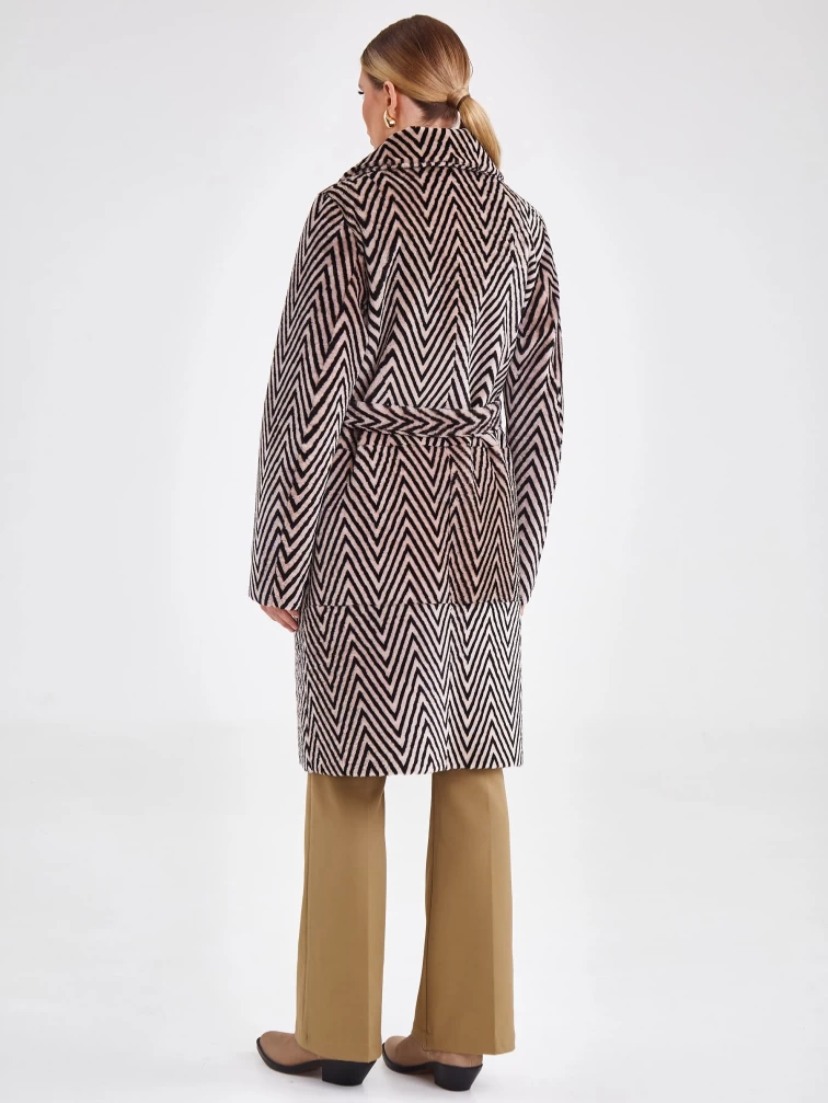 Двусторонняя женская дубленка премиум класса 2019, бежевая, размер 50, артикул 61210-6