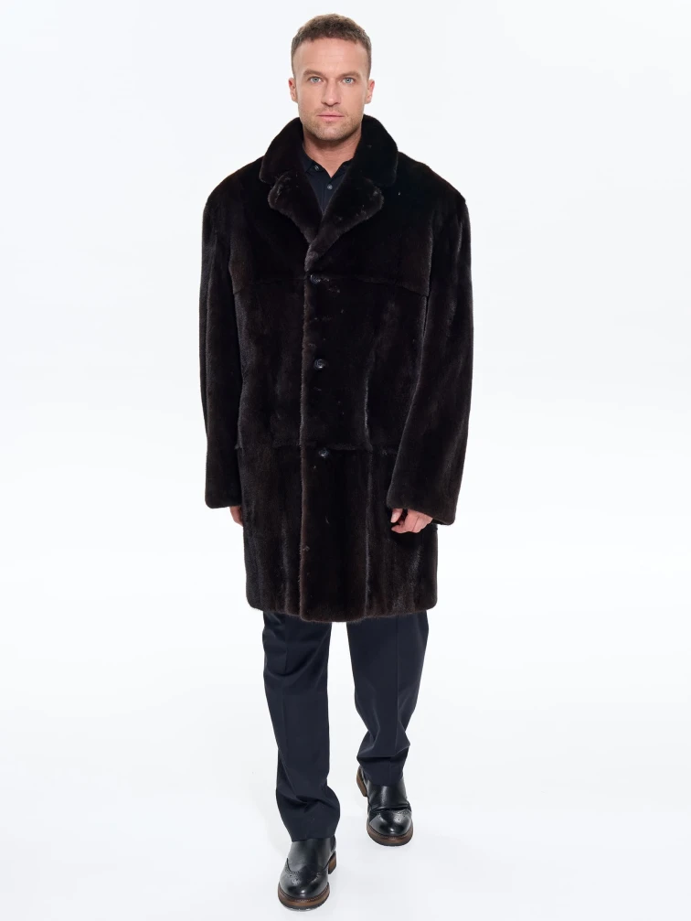 Черная мужская норковая шуба UNIFUR 7904, размер 54, артикул 34510-4