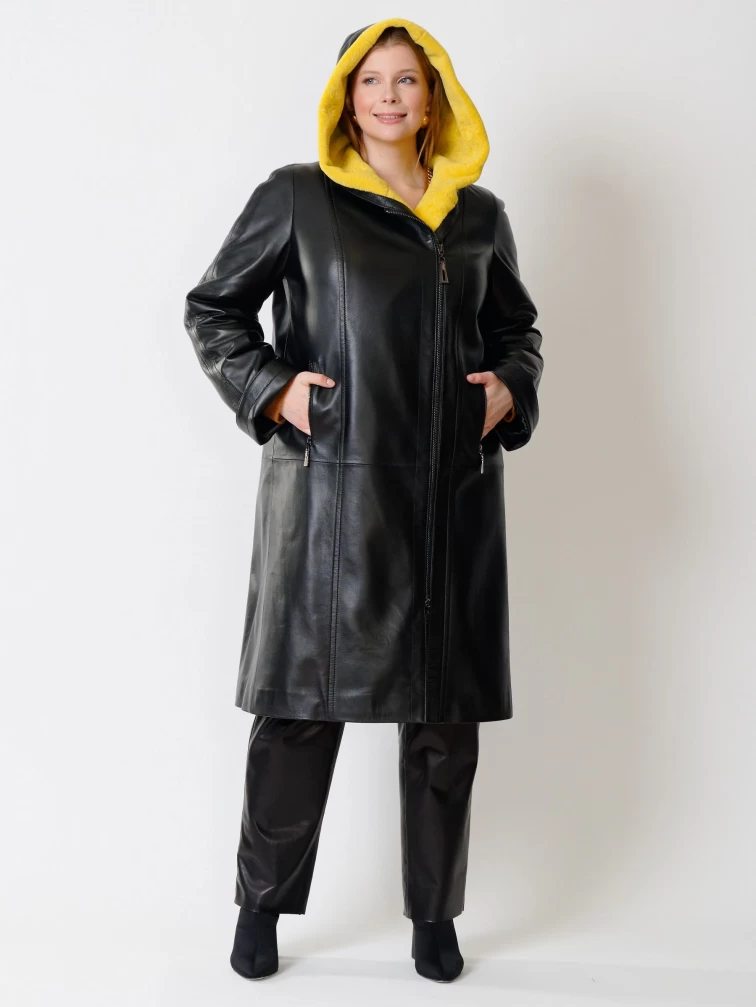 Демисезонный комплект женский: Плащ утепленный 3011 + Брюки 04, черный, р. 50, арт. 111174-6