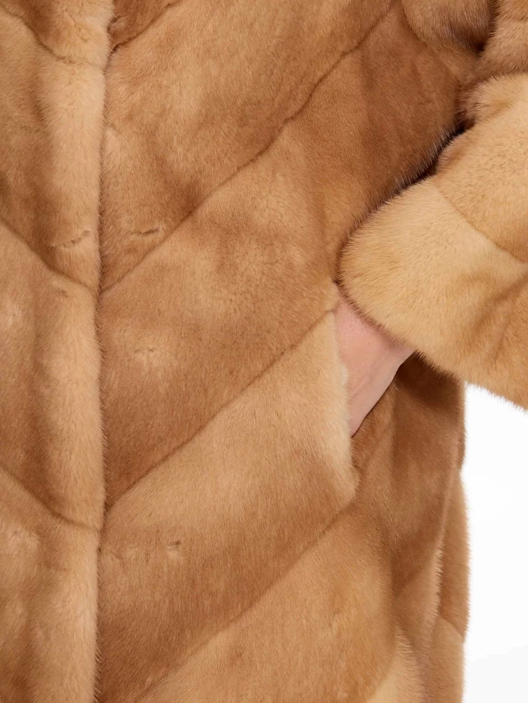 Женская шуба из меха норки BRASCHI MLD 001, рыжая, размер 42, артикул 34390-2