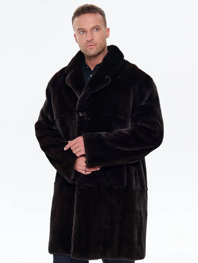 Черная мужская норковая шуба UNIFUR 7904, размер 54, артикул 34510-0