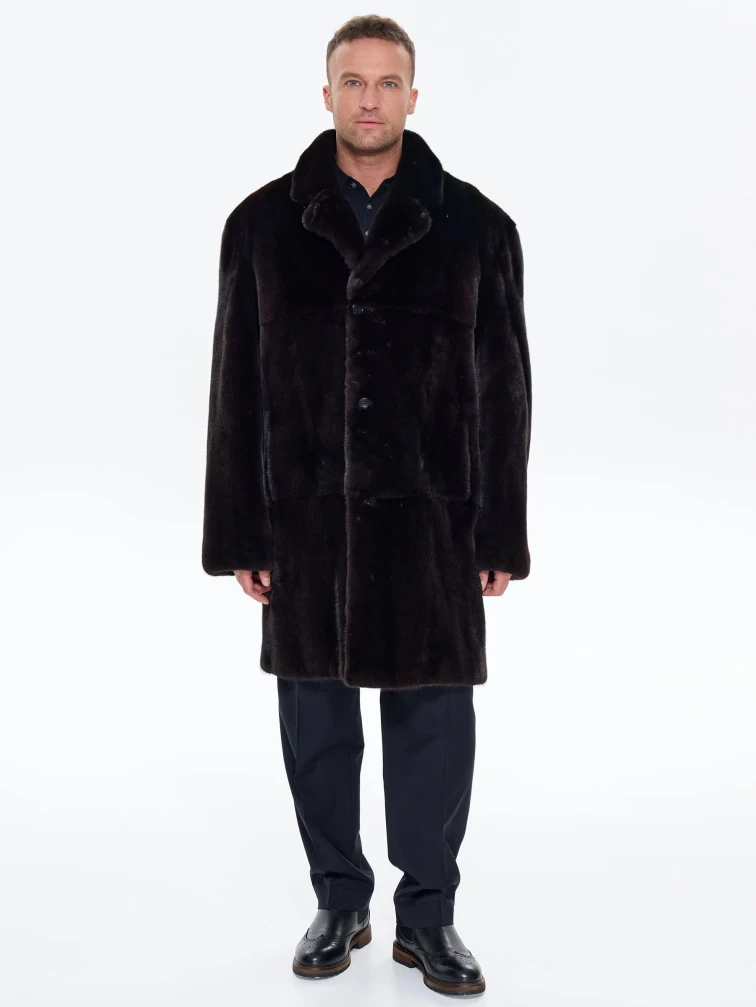 Черная мужская норковая шуба UNIFUR 7904, размер 54, артикул 34510-1