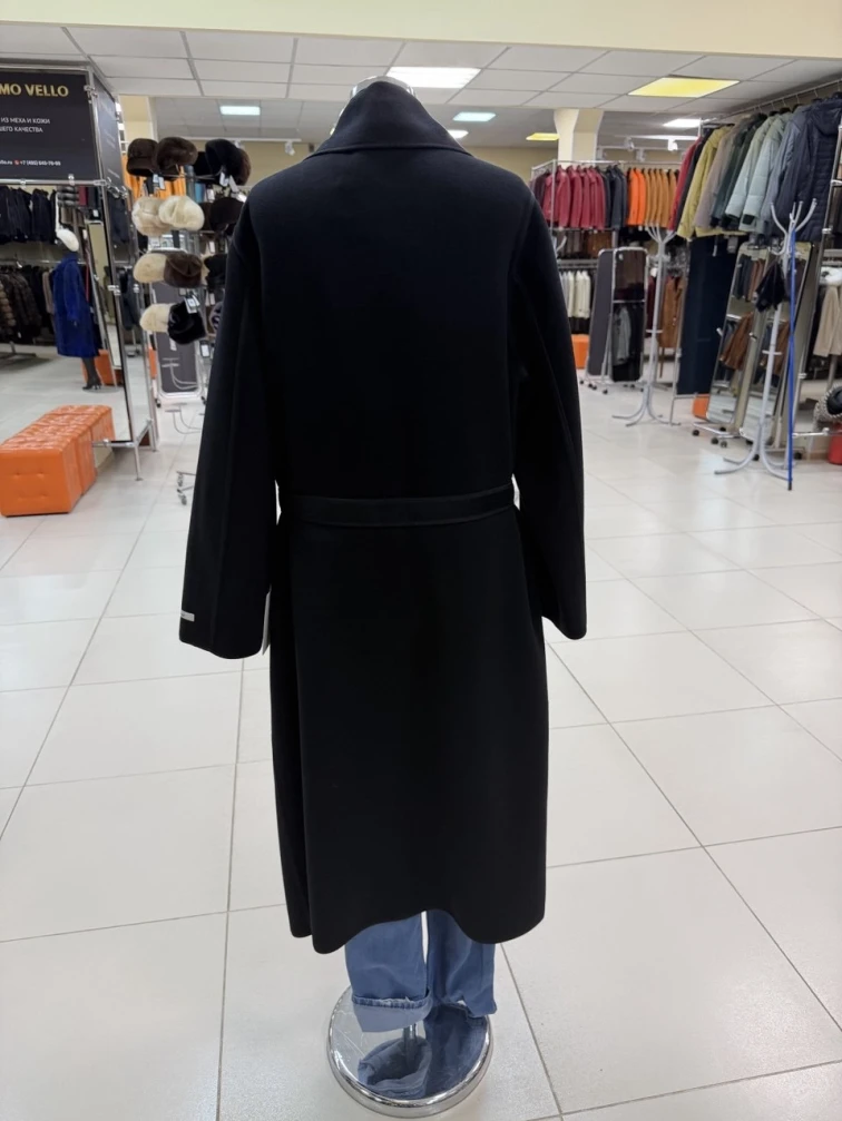 Пальто кашемировое женское 1055-125, черное, размер 46, артикул 92480-1