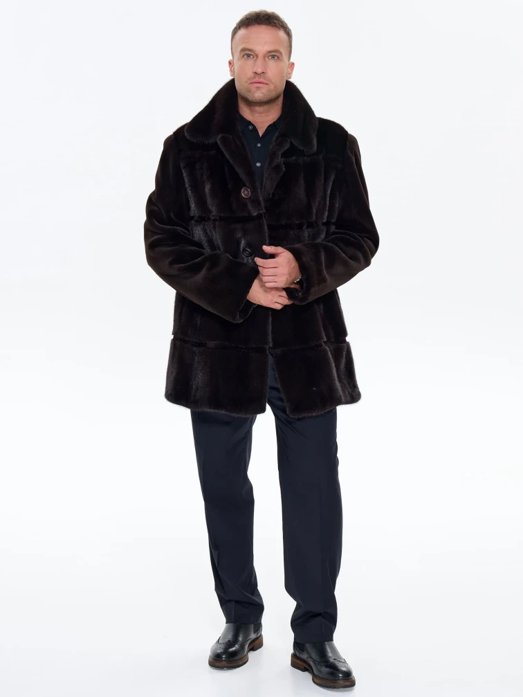 Шуба мужская из меха норки REGAL RRM-506, коричневая, размер 56, артикул 34550-6