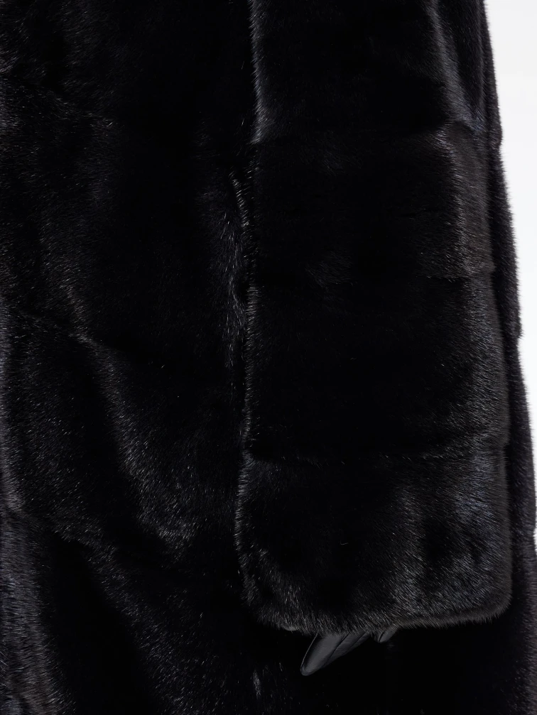 Длинная женская норковая шуба М-102- 1901, черная, размер 52, артикул 65400-4