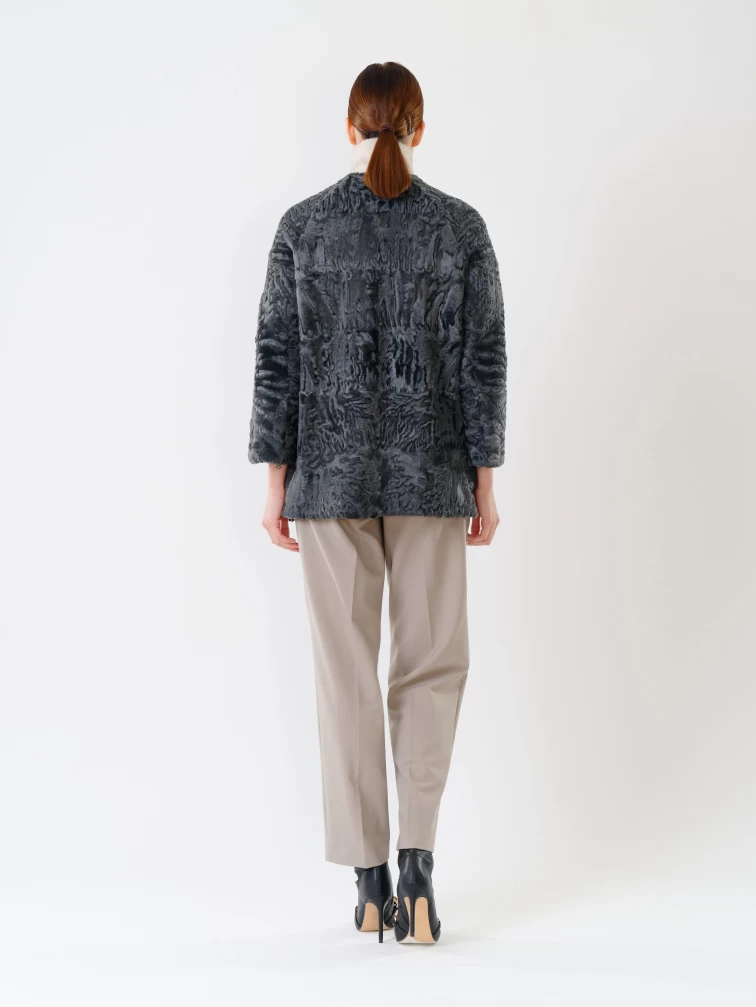 Куртка из каракуля женская с мехом норки 17309(сн), серая, размер 44, артикул 22470-4