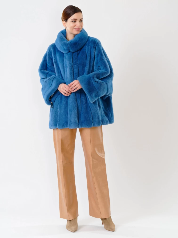 Куртка из меха норки женская 2996, голубая, размер 50, артикул 32700-3