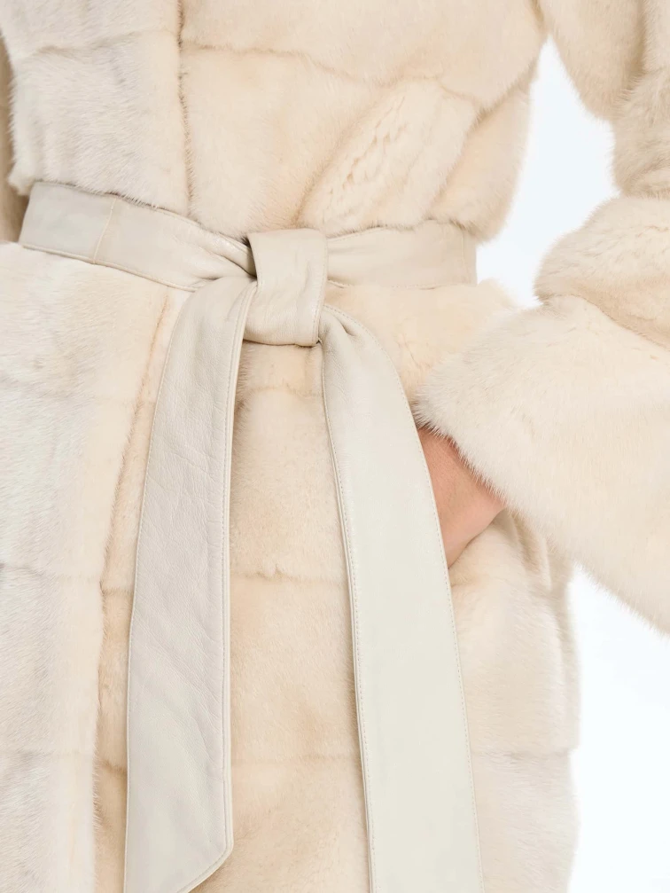 Белая женская норковая шуба MANAKAS 2478, размер 42, артикул 34280-2