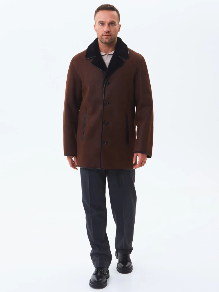Классическая мужская дубленка 135, виски, размер 48, артикул 70720-0
