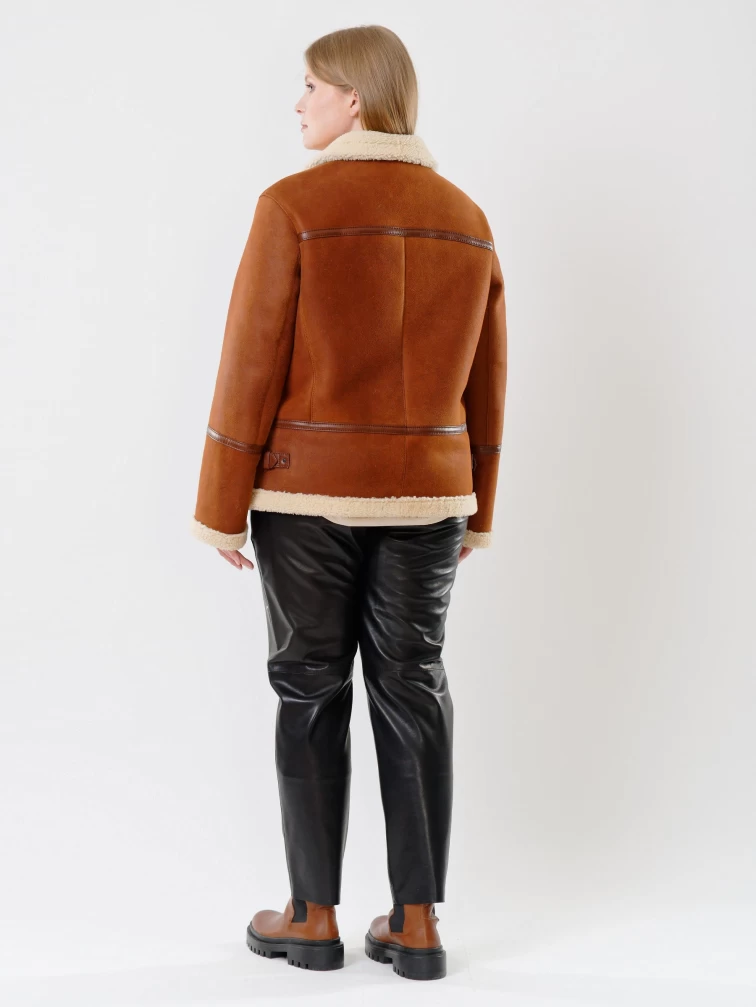 Женская куртка авиатор из натуральной овчины 204, табачно-рыжая, размер 48, артикул 24160-4