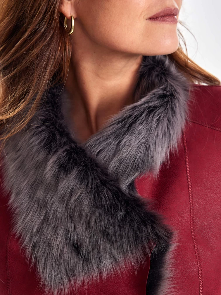 Меховой жилет из тосканы премиум класса для женщин 06, красный, размер 46, артикул 62430-3