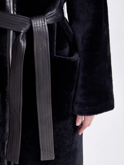 Двусторонняя женская дубленка из астрагана премиум класса 2015, черная, размер 48, артикул 62720-4