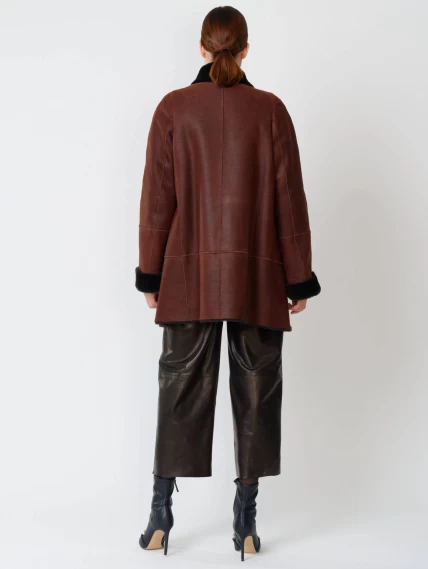 Зимний комплект женский: Дубленка 267 + Брюки 05, виски/черный, р. 44, арт. 111290-6