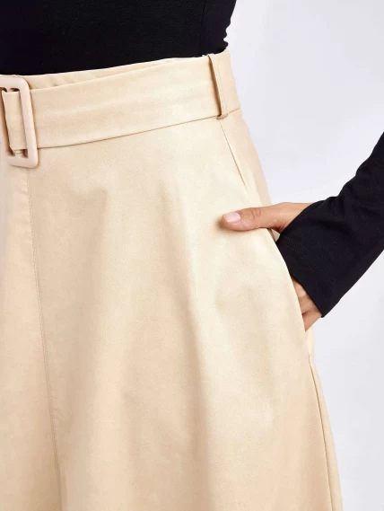 Женские кожаная юбка из экокожи 4820752, молочная, размер 46, артикул 85800-2