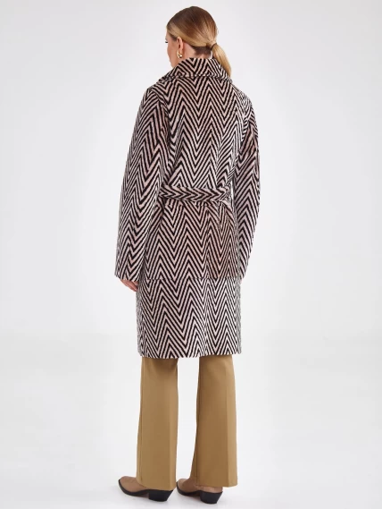 Двусторонняя женская дубленка премиум класса 2019, бежевая, размер 50, артикул 61210-6