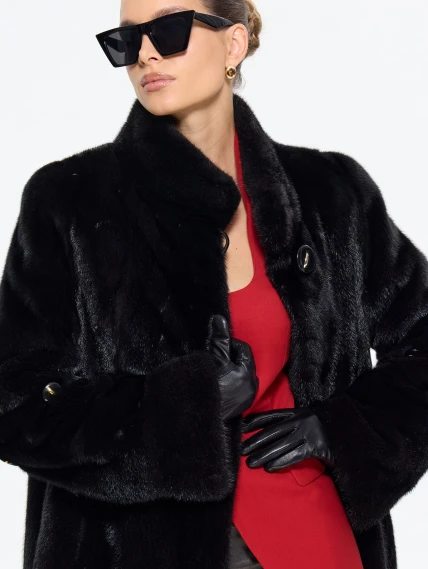 Коричневая женская норковая шуба Модница-010, размер 56, артикул 65420-7