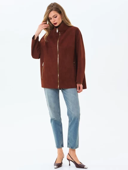 Женская замшевая куртка премиум класса 3090з, табачная, размер 46, артикул 24380-6