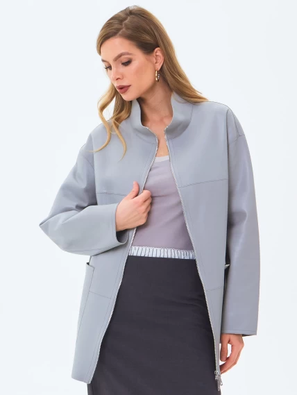 Женская кожаная куртка премиум класса 3089, серая, размер 50, артикул 24420-0