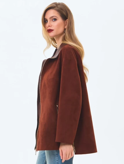 Женская замшевая куртка премиум класса 3090з, табачная, размер 46, артикул 24380-3