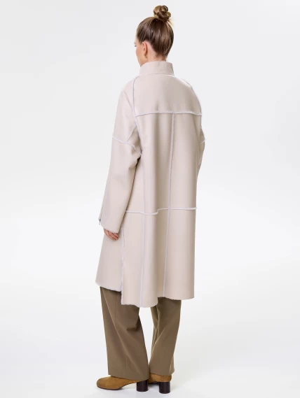 Молодежная женская дубленка на молнии премиум класса 2029, бежевая, размер 54, артикул 63010-7