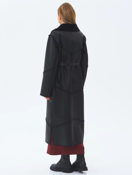 Классическое женское пальто из натуральной овчины премиум класса 2054, черное, размер 48, артикул 64390-5