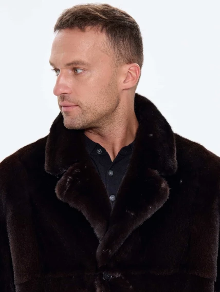 Черная мужская норковая шуба UNIFUR 7904, размер 54, артикул 34510-2